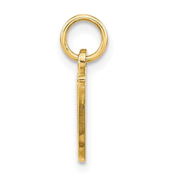 14K Yellow Gold Script Letter W Initial Charm - Picture 2 of 7